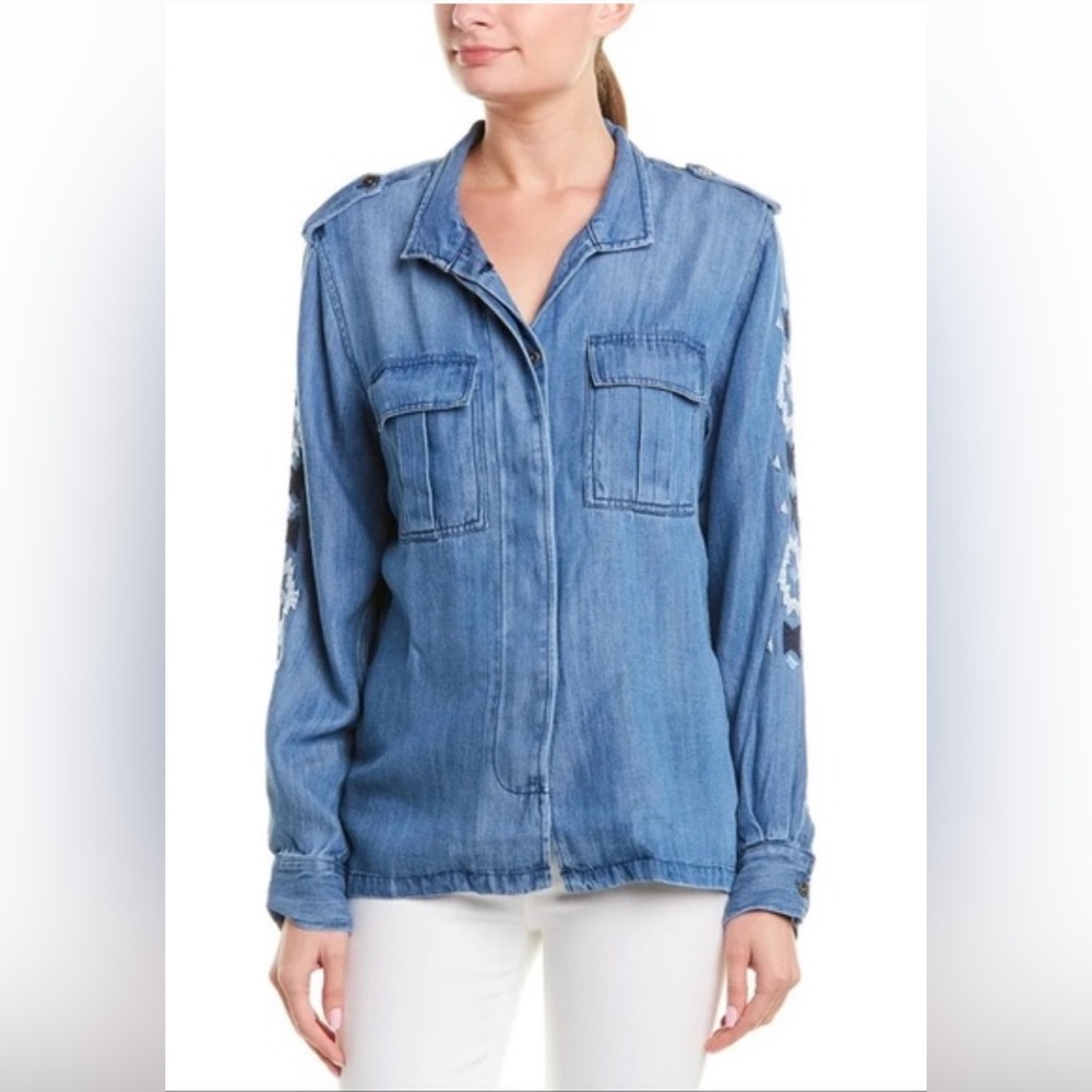 Rails Smith Embroidered Chambray L/S Button Down … - image 1